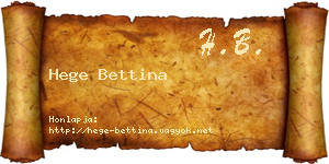 Hege Bettina névjegykártya