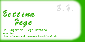 bettina hege business card